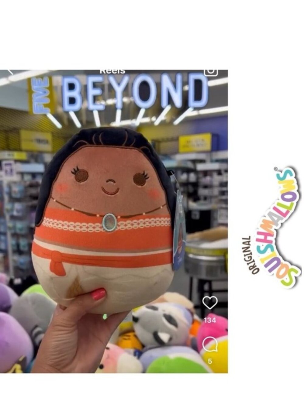 Disney × Squishmallows Collection | Moana Princess Squishmallow | Size 6.5"